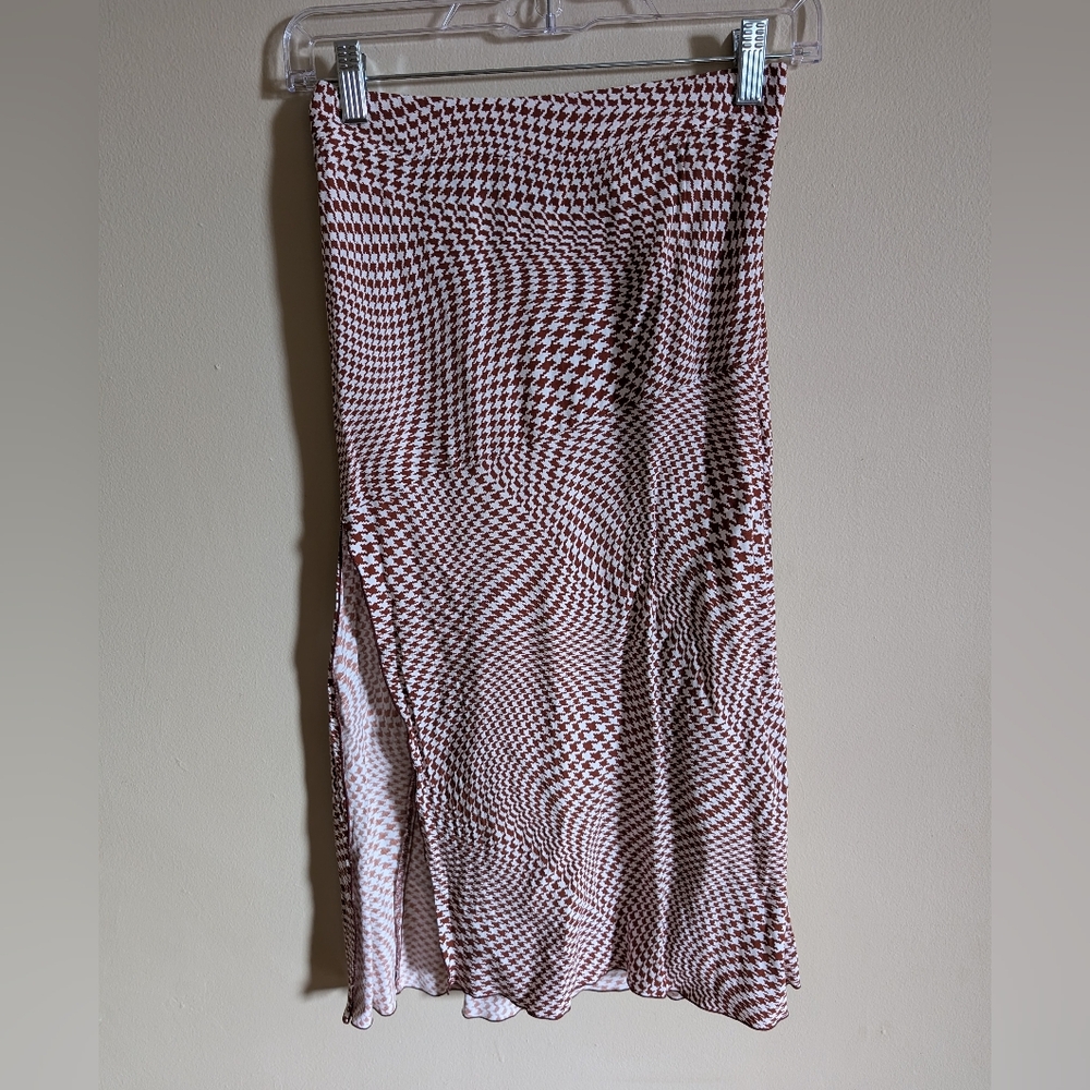 Valija M brown and white midi skirt